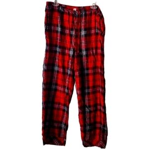 Victoria's Secret Plaid Flannel Pajama Pants with Metallic Thread Size L